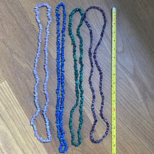 Semi Precious Necklace Set: Malachite, Lapis, Amethyst, and Rose Quartz